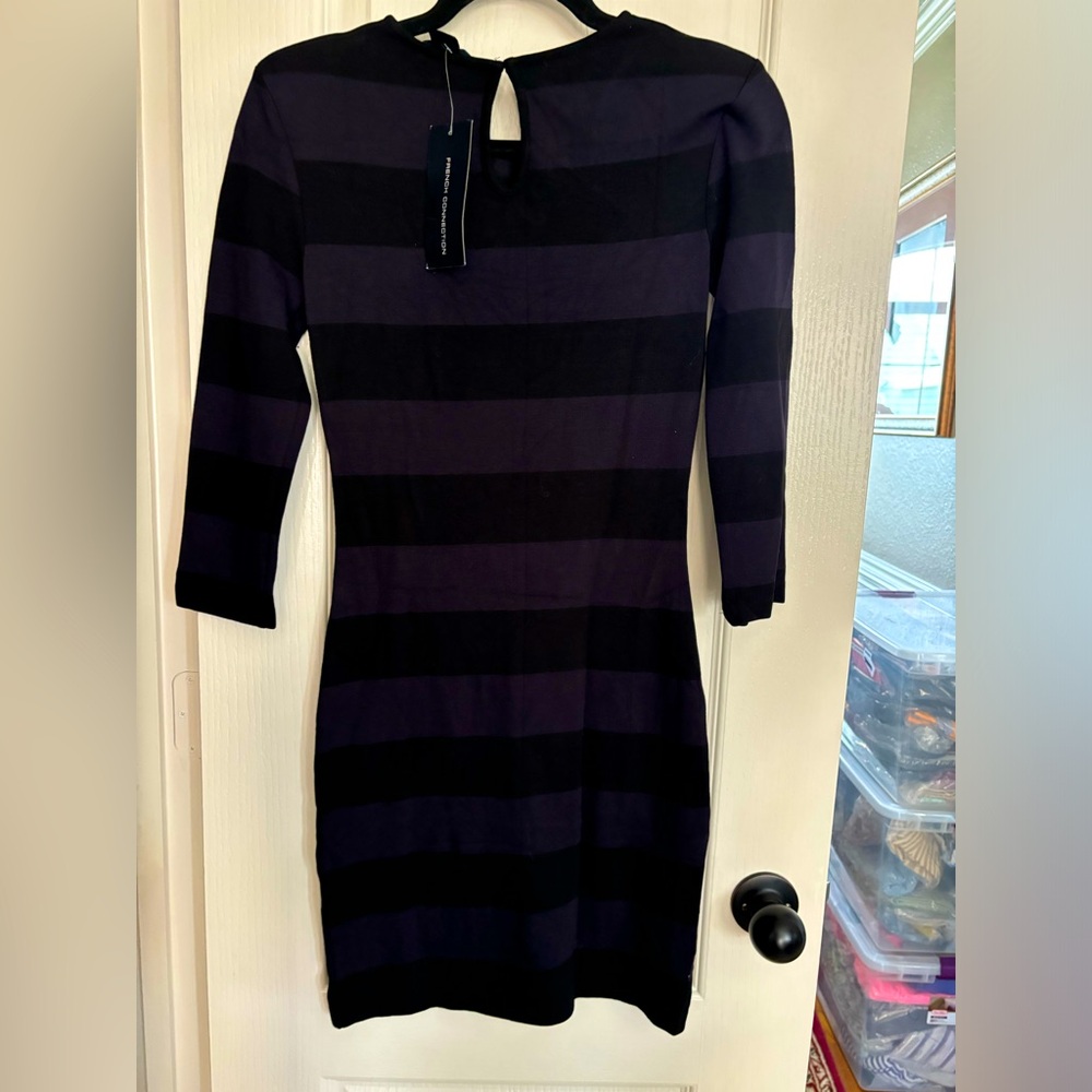 Brand new with tags.‎ French connection. Size 4, black and blue dress